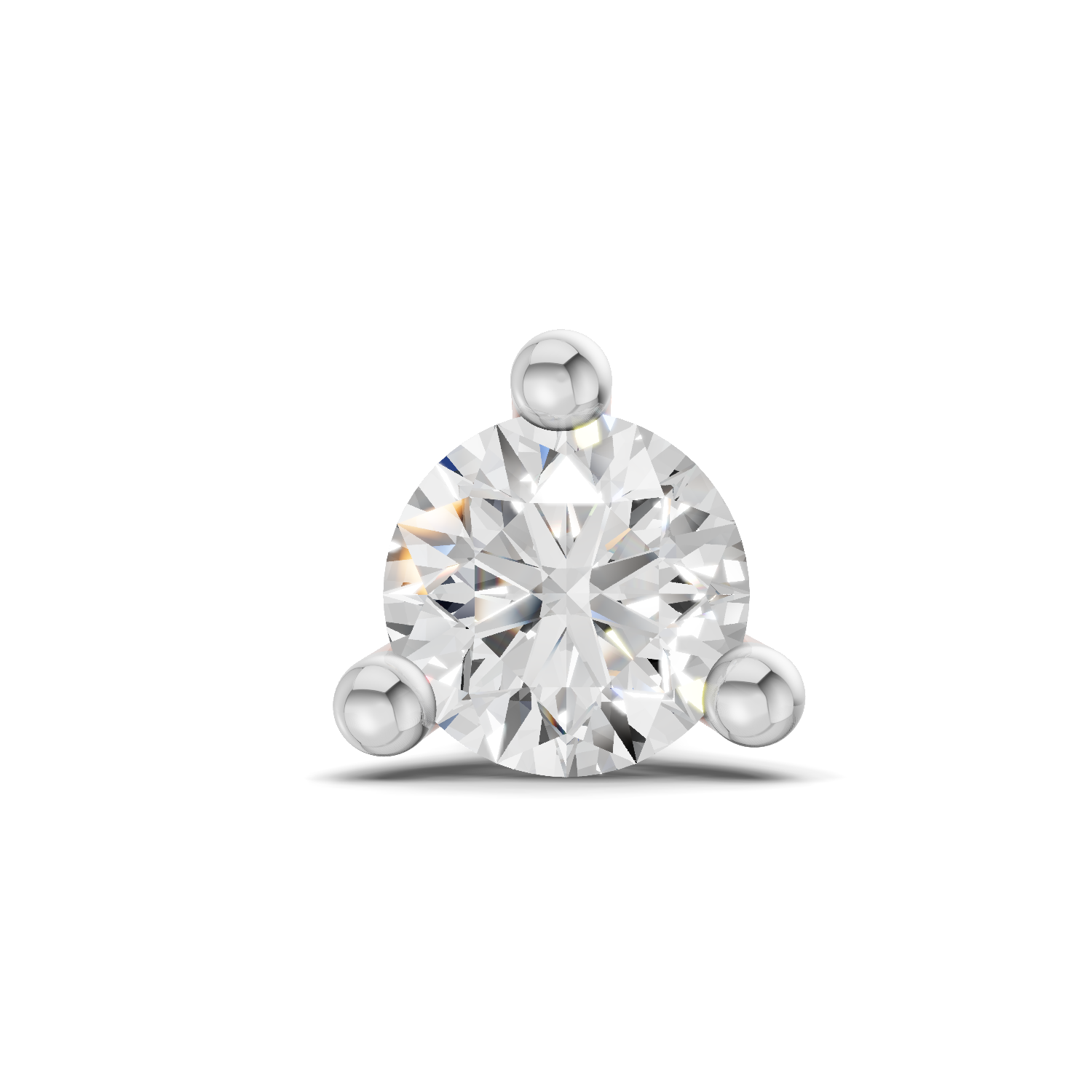 0.06 Carat Lab Grown Diamond Round Shape Solitaire Nosepin | 14K Yellow Gold (Screw)