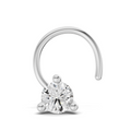 0.06 Carat Lab Grown Diamond Round Shape Solitaire Nosepin | 14K White Gold (Wire)