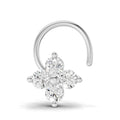 0.1 Carat Lab Grown Diamond Round Shape Cluster Nosepin | 14K White Gold (Wire)