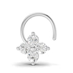 0.1 Carat Lab Grown Diamond Round Shape Cluster Nosepin | 14K White Gold (Wire)