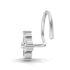 0.1 Carat Lab Grown Diamond Round Shape Cluster Nosepin | 14K White Gold (Wire)