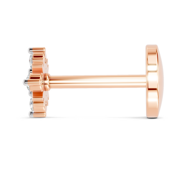 0.06 Carat Lab Grown Diamond Round Shape Starlet Nosepin | 14K Rose Gold (Screw)