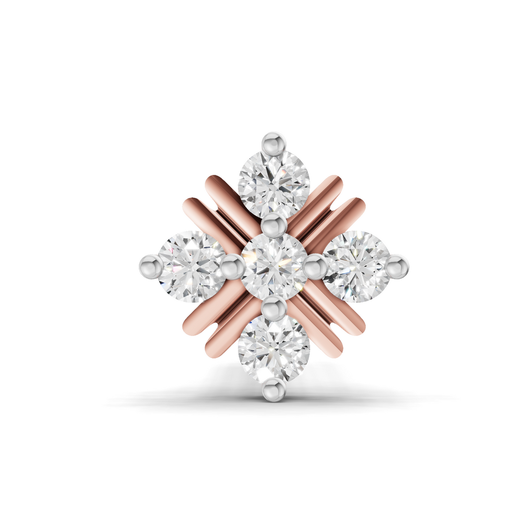 0.06 Carat Lab Grown Diamond Round Shape Starlet Nosepin | 14K Rose Gold (Screw)