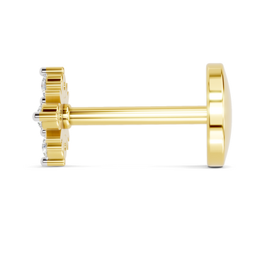 0.06 Carat Lab Grown Diamond Round Shape Starlet Nosepin | 14K Yellow Gold (Screw)