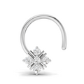 0.06 Carat Lab Grown Diamond Round Shape Starlet Nosepin | 14K White Gold (Wire)