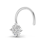 0.06 Carat Lab Grown Diamond Round Shape Starlet Nosepin | 14K White Gold (Wire)