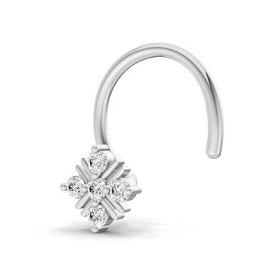 0.06 Carat Lab Grown Diamond Round Shape Starlet Nosepin | 14K White Gold (Wire)