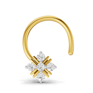 0.06 Carat Lab Grown Diamond Round Shape Starlet Nosepin | 14K Yellow Gold (Wire)