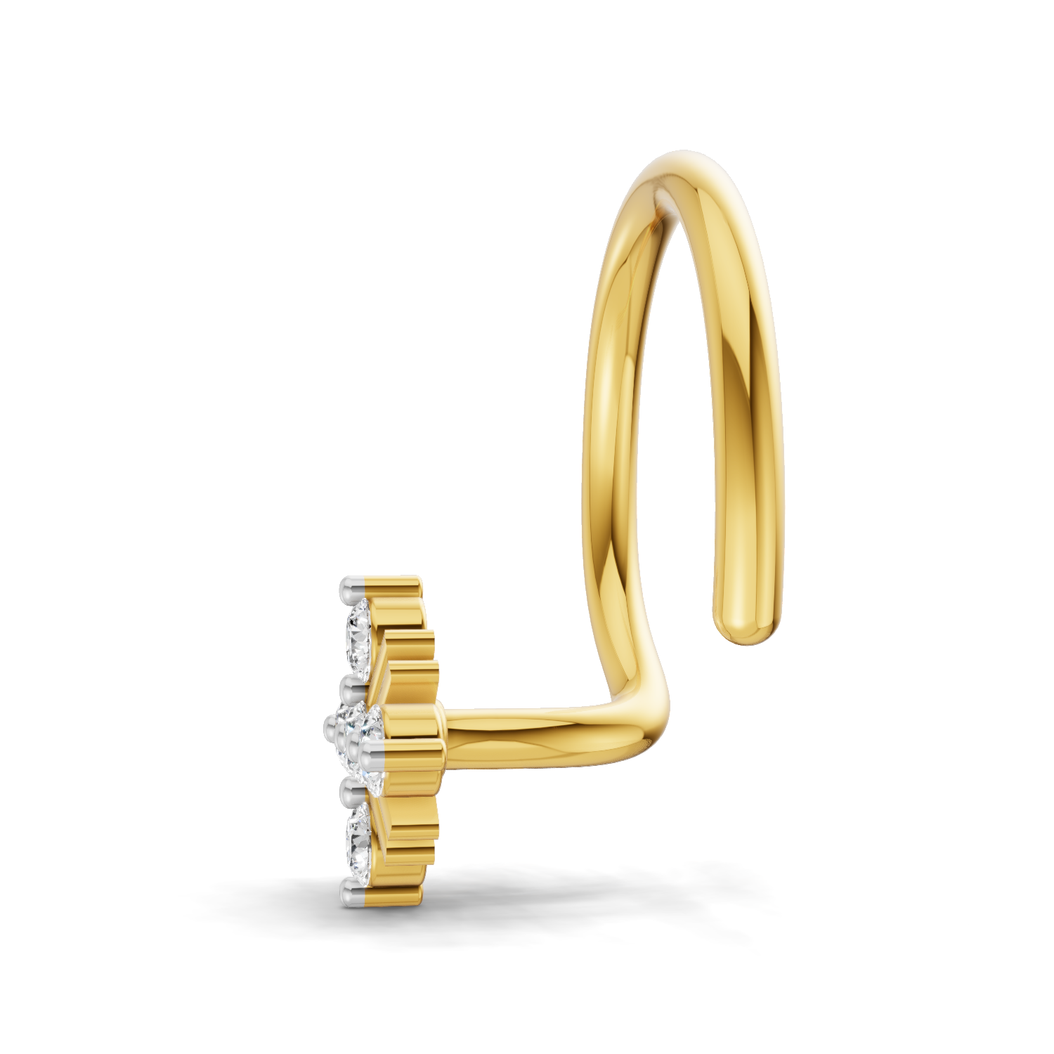 0.06 Carat Lab Grown Diamond Round Shape Starlet Nosepin | 14K Yellow Gold (Wire)
