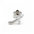 0.03 Carat Lab Grown Diamond Celeste Trio Nosepin | 14K White Gold (Screw)