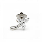 0.03 Carat Lab Grown Diamond Celeste Trio Nosepin | 14K White Gold (Screw)
