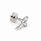 0.03 Carat Lab Grown Diamond Celeste Trio Nosepin | 14K White Gold (Screw)