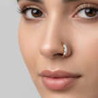 0.11 Carat Lab Grown Diamond Trio Stone Nosepin | 14K Yellow Gold (Screw)