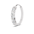 0.06 Carat Lab Grown Diamond Luna Round Hoop Nosepin | 14K White Gold (Screw)