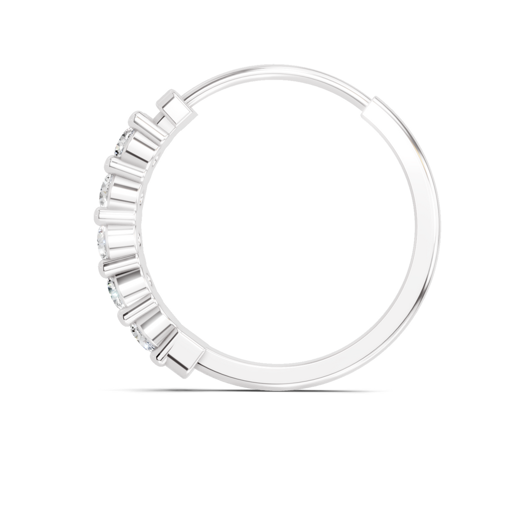 0.06 Carat Lab Grown Diamond Luna Round Hoop Nosepin | 14K White Gold (Screw)