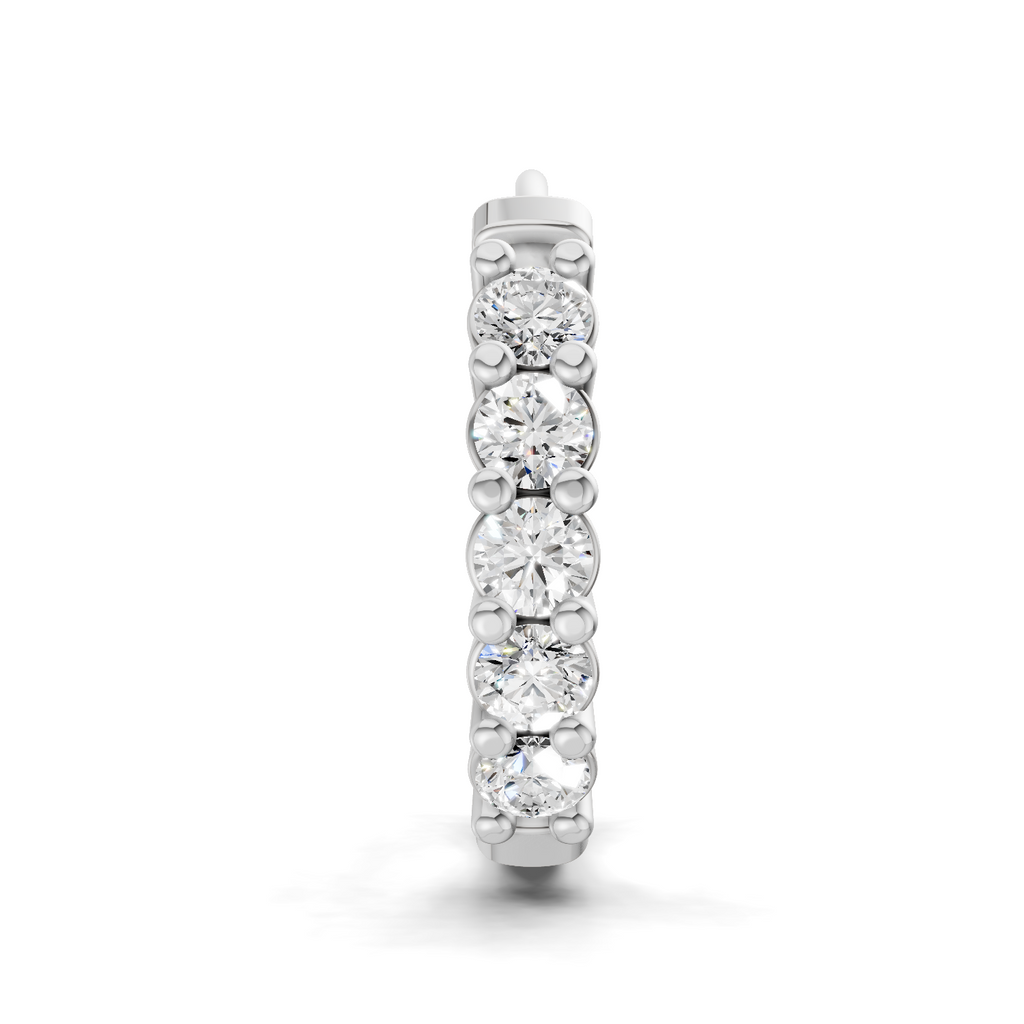 0.06 Carat Lab Grown Diamond Luna Round Hoop Nosepin | 14K White Gold (Screw)