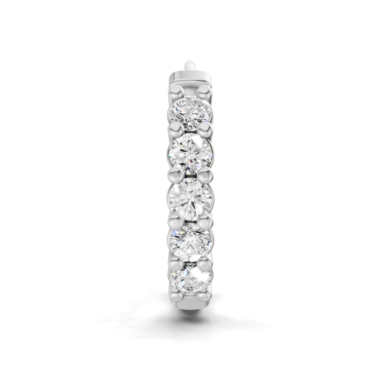 0.06 Carat Lab Grown Diamond Luna Round Hoop Nosepin | 14K White Gold (Screw)