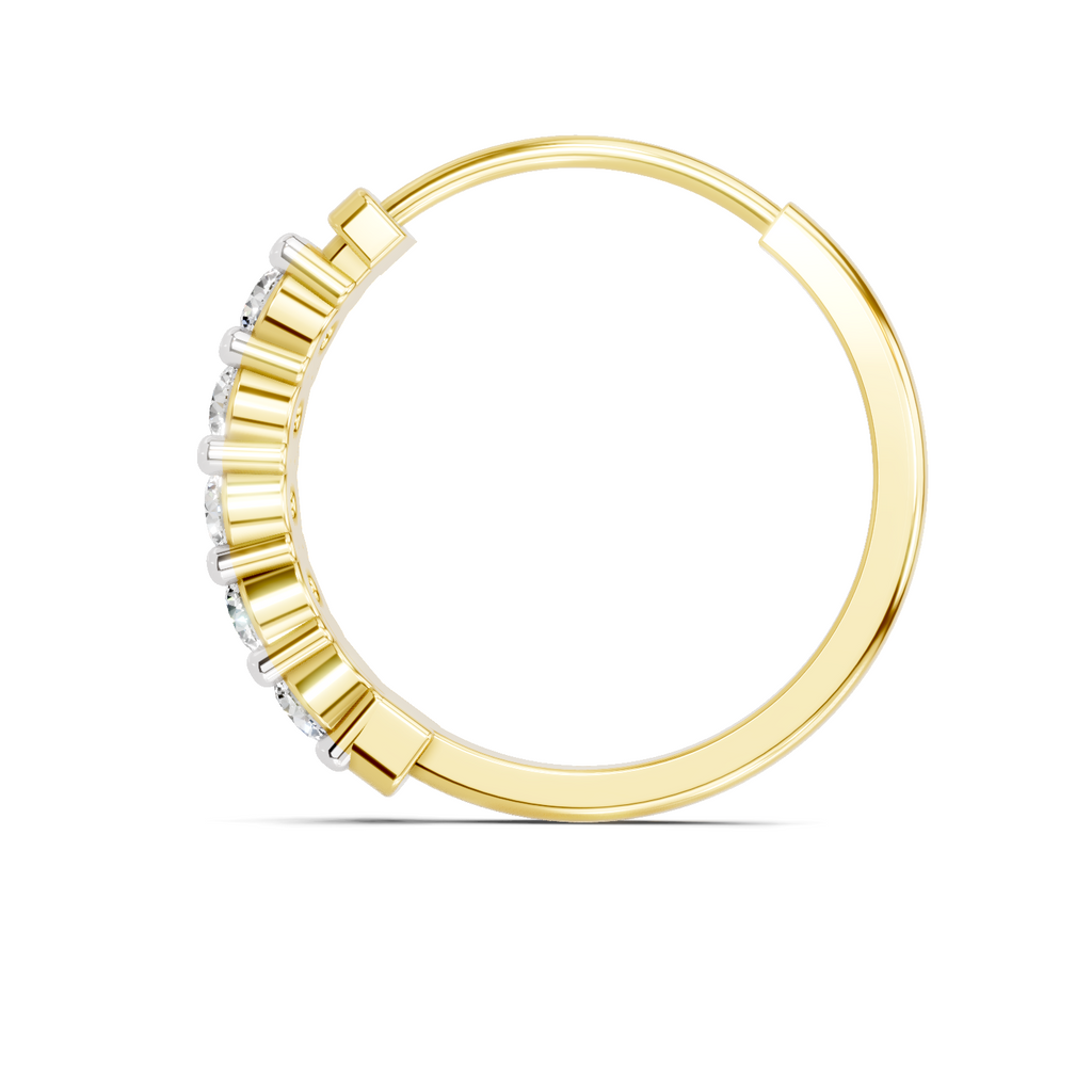 0.06 Carat Lab Grown Diamond Luna Round Hoop Nosepin | 14K Yellow Gold (Screw)
