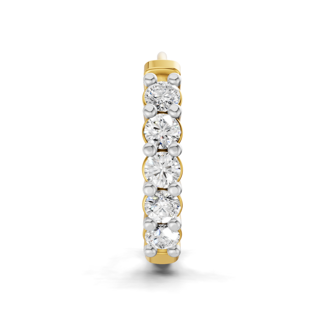 0.06 Carat Lab Grown Diamond Luna Round Hoop Nosepin | 14K Yellow Gold (Screw)