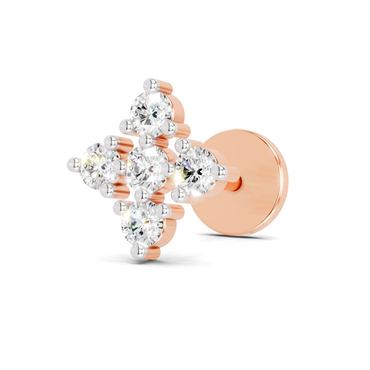 0.15 Carat Lab Grown Diamond Sitara Nosepin | 14K Rose Gold (Screw)