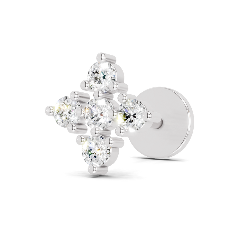 0.15 Carat Lab Grown Diamond Sitara Nosepin | 14K White Gold (Screw)