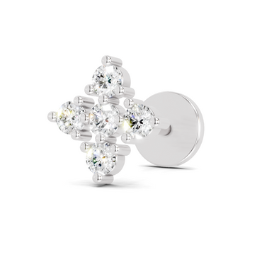 0.15 Carat Lab Grown Diamond Sitara Nosepin | 14K White Gold (Screw)
