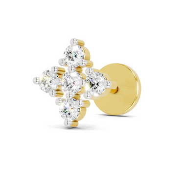 0.15 Carat Lab Grown Diamond Sitara Nosepin | 14K Yellow Gold (Screw)