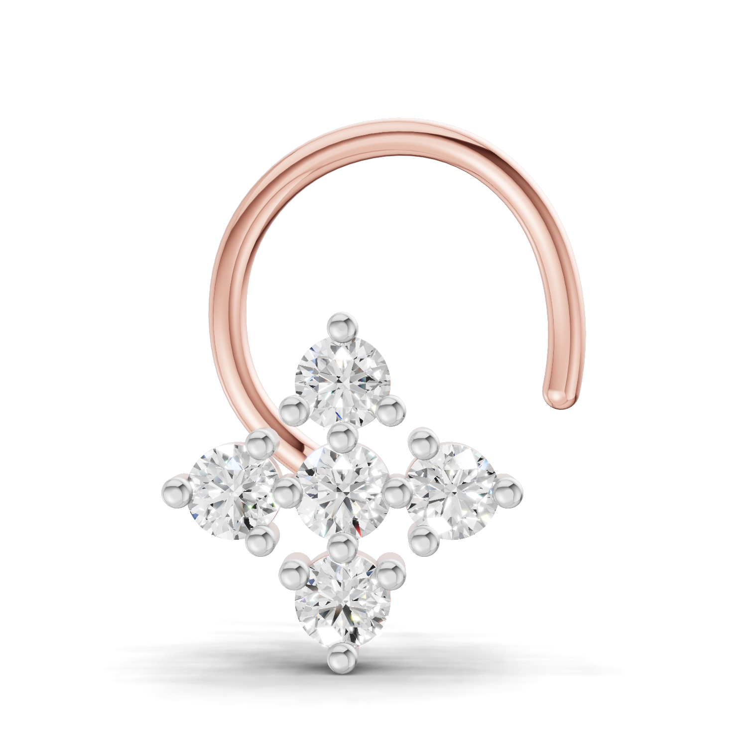0.15 Carat Lab Grown Diamond Sitara Nosepin | 14K Rose Gold (Wire)