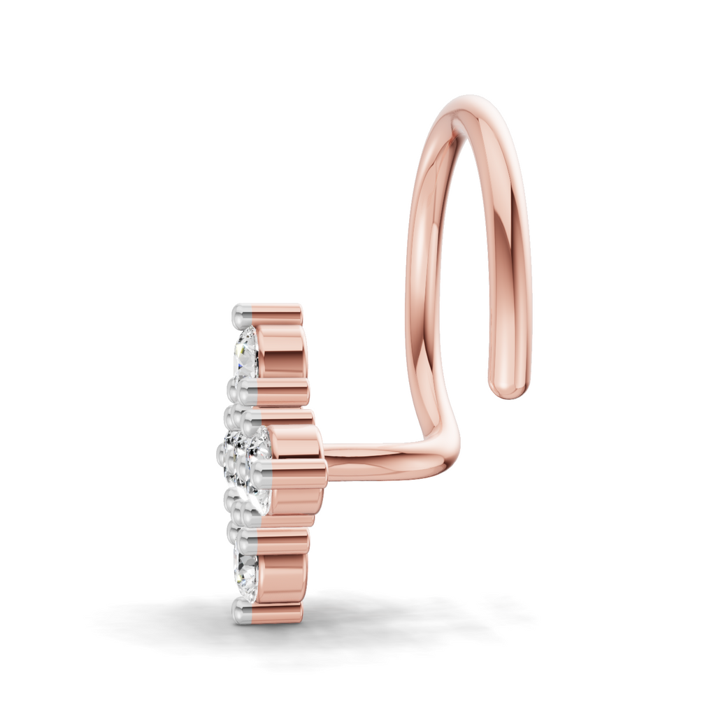 0.15 Carat Lab Grown Diamond Sitara Nosepin | 14K Rose Gold (Wire)