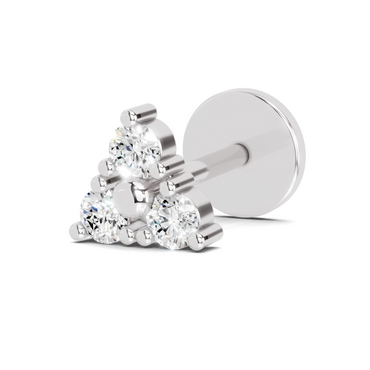 0.09 Carat Lab Grown Diamond Nova Trio Nosepin | 14K White Gold (Screw)