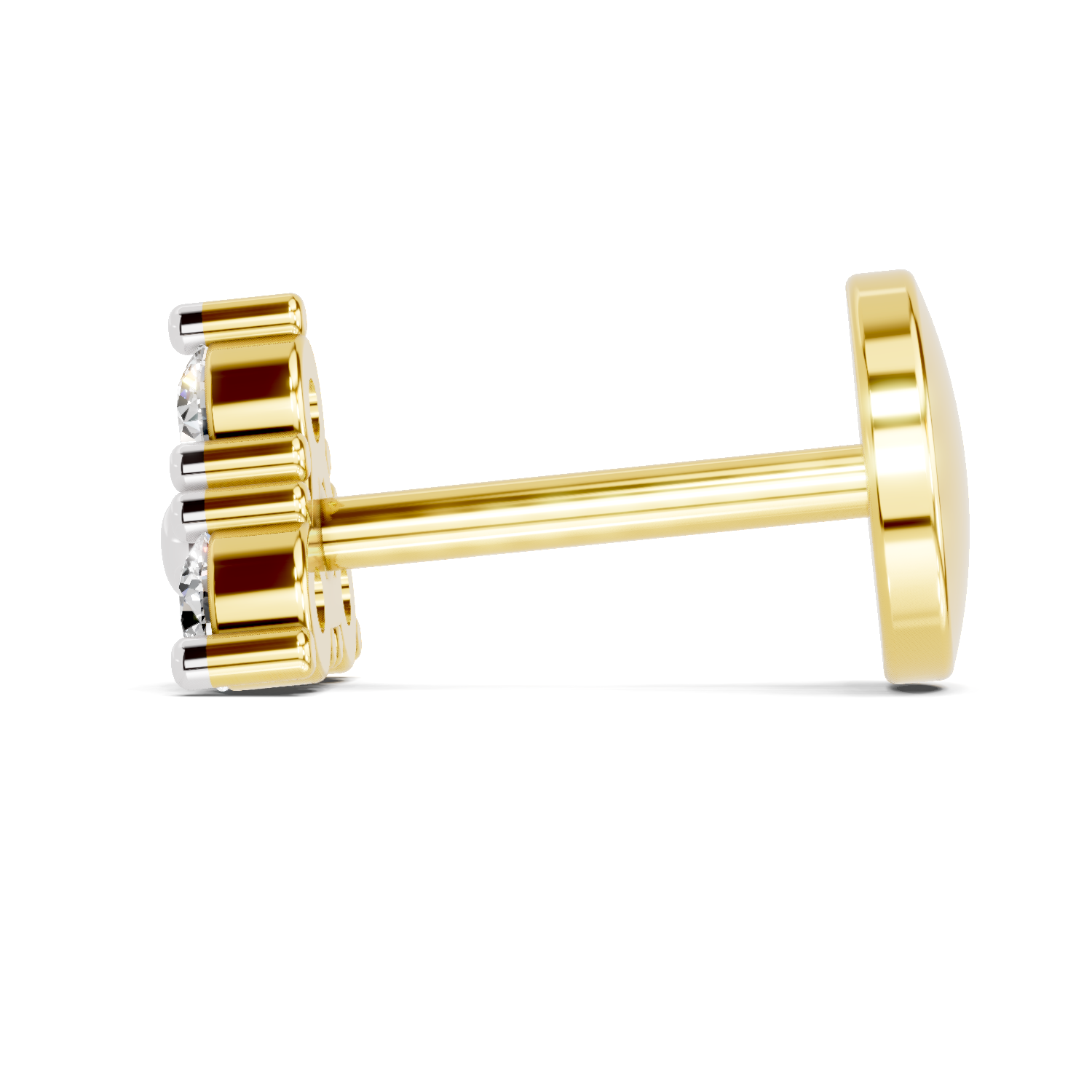 0.09 Carat Lab Grown Diamond Nova Trio Nosepin | 14K Yellow Gold (Screw)