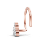 0.09 Carat Lab Grown Diamond Nova Trio Nosepin | 14K Rose Gold (Wire)