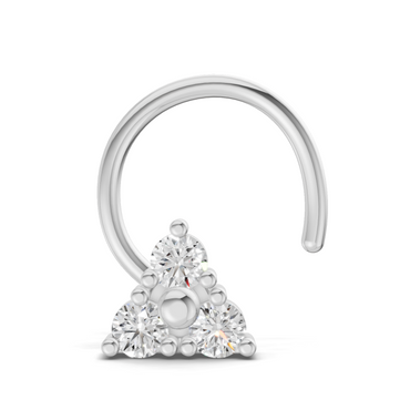 0.09 Carat Lab Grown Diamond Nova Trio Nosepin | 14K White Gold (Wire)