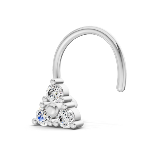 0.09 Carat Lab Grown Diamond Nova Trio Nosepin | 14K White Gold (Wire)