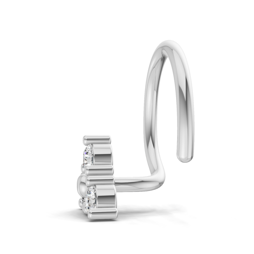 0.09 Carat Lab Grown Diamond Nova Trio Nosepin | 14K White Gold (Wire)