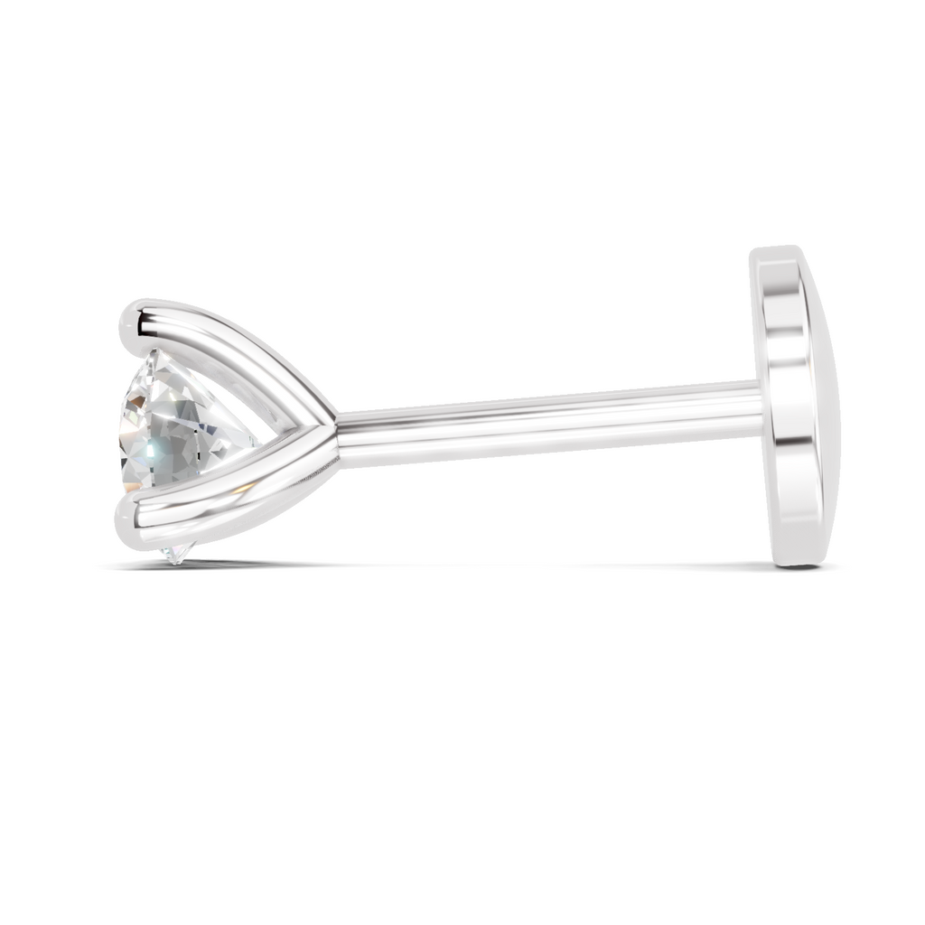 0.15 Carat Lab Grown Diamond Celeste Solitaire Nosepin | 14K White Gold (Screw)