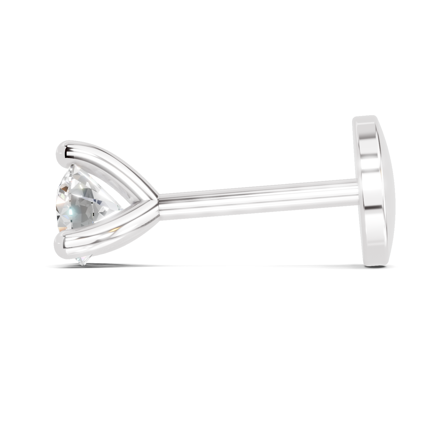0.15 Carat Lab Grown Diamond Celeste Solitaire Nosepin | 14K White Gold (Screw)