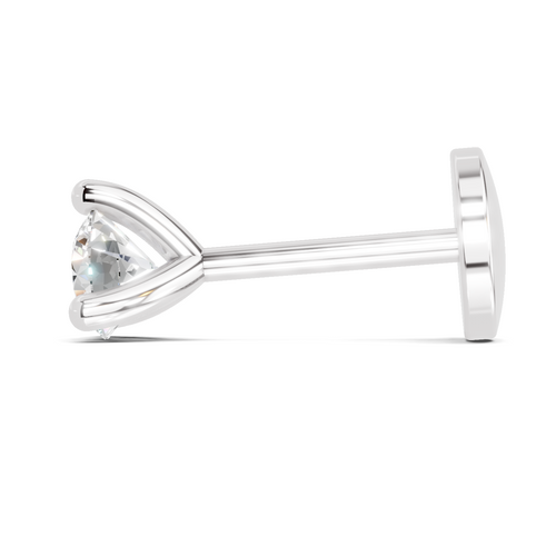 0.15 Carat Lab Grown Diamond Celeste Solitaire Nosepin | 14K White Gold (Screw)