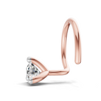 0.15 Carat Lab Grown Diamond Celeste Solitaire Nosepin | 14K Rose Gold (Wire)