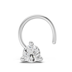 0.15 Carat Lab Grown Diamond Celeste Solitaire Nosepin | 14K White Gold (Wire)