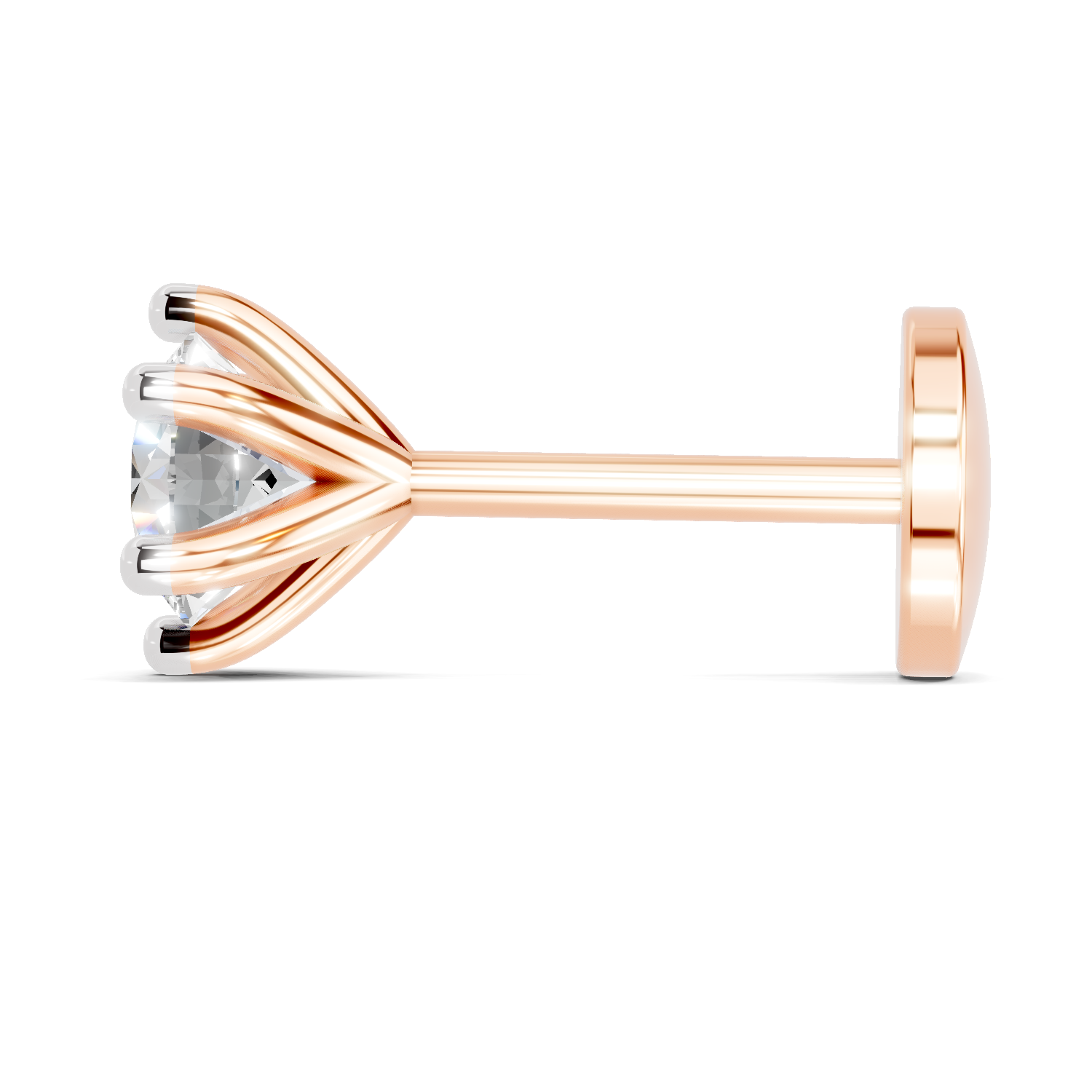 0.25 Carat Lab Grown Diamond Clara Solitaire Nosepin | 14K Rose Gold (Screw)