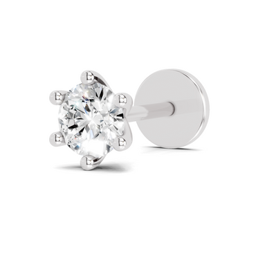 0.25 Carat Lab Grown Diamond Clara Solitaire Nosepin | 14K White Gold (Screw)
