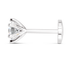 0.25 Carat Lab Grown Diamond Clara Solitaire Nosepin | 14K White Gold (Screw)