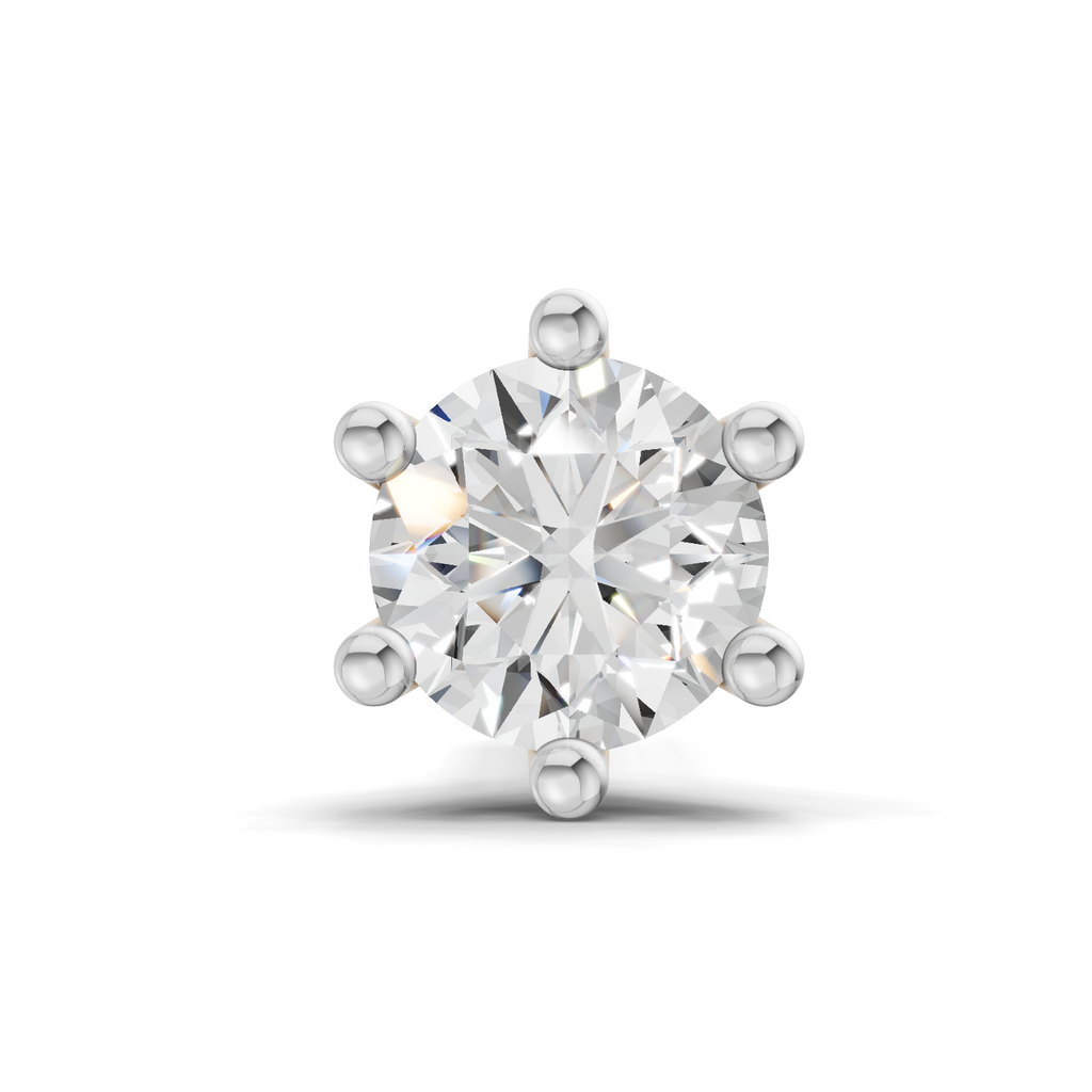 0.25 Carat Lab Grown Diamond Clara Solitaire Nosepin | 14K White Gold (Screw)
