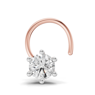 0.25 Carat Lab Grown Diamond Clara Solitaire Nosepin | 14K Rose Gold (Wire)