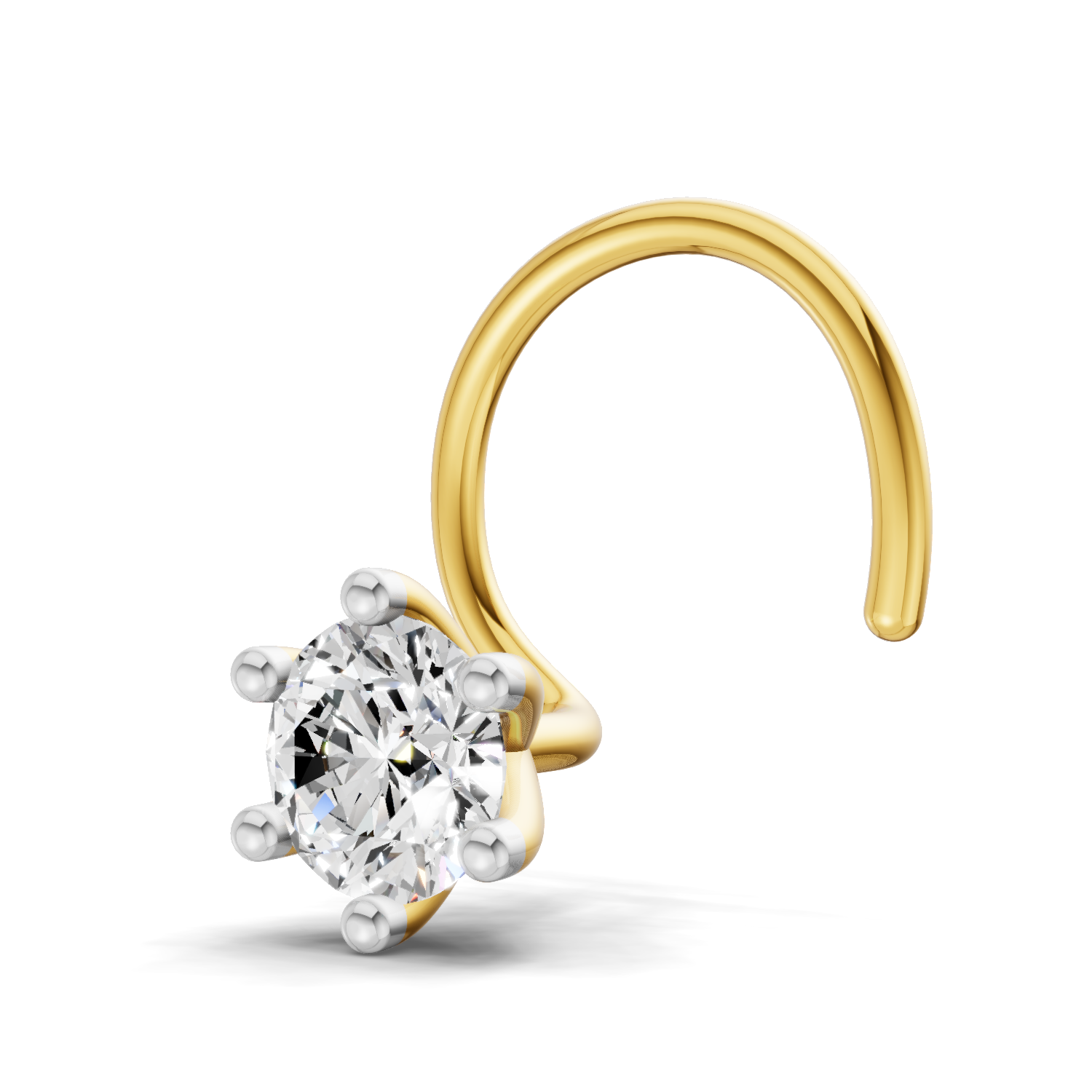 0.25 Carat Lab Grown Diamond Clara Solitaire Nosepin | 14K Yellow Gold (Wire)