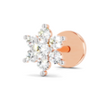 0.16 Carat Lab Grown Diamond Snowflake Nosepin | 14K Rose Gold (Screw)