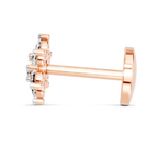 0.16 Carat Lab Grown Diamond Snowflake Nosepin | 14K Rose Gold (Screw)