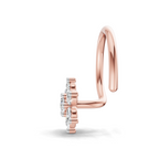 0.16 Carat Lab Grown Diamond Snowflake Nosepin | 14K Rose Gold (Wire)