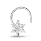0.16 Carat Lab Grown Diamond Snowflake Nosepin | 14K White Gold (Wire)